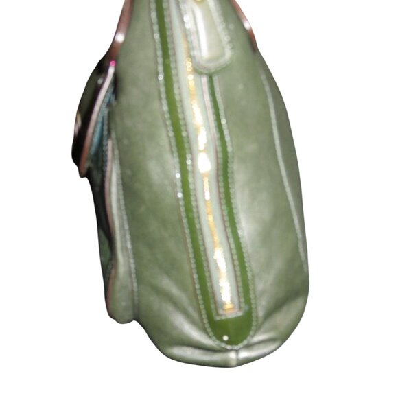 COACH 2011 Kristen Spectator Green Color block Croc Embossed Exotic Leather Bag - Picture 5 of 13